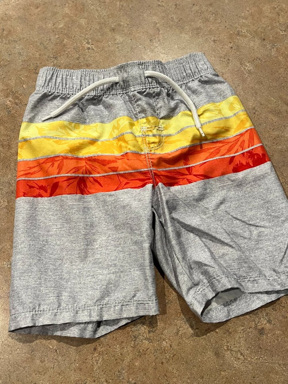 Old Navy Boys Swim Trunks | Tropical Stripe Board Shorts | Size 4